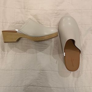 Cream Heeled Mules